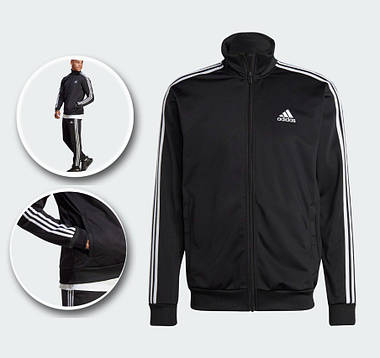 Кофта чоловіча спортивна Adidas M 3S TR TT TS (M) Black/White, фото 6