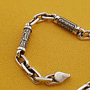 Чоловічий срібний браслет якірний зі святими. Браслет на руку якірний 19 см розмір срібло 925, фото 8