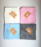 Полотенце Уголок рушник для купания хлопок микрофибра махра, простынь детская для дома, для купания Рожевий