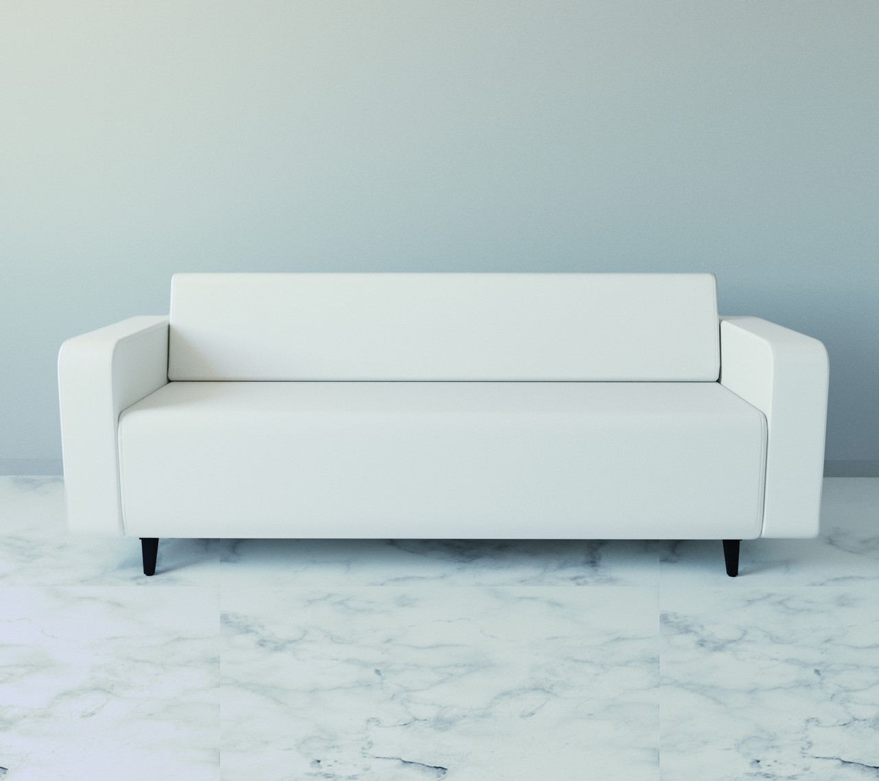 Диван офісний Tobi Sho Арне з підлокітниками 1880х700х740 мм, шкірзам White/2300, фото 1
