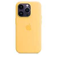 Apple 14 pro silicone case Witch MagSafe,силиконовый чехол с микрофиброй и анимацией оранжевый