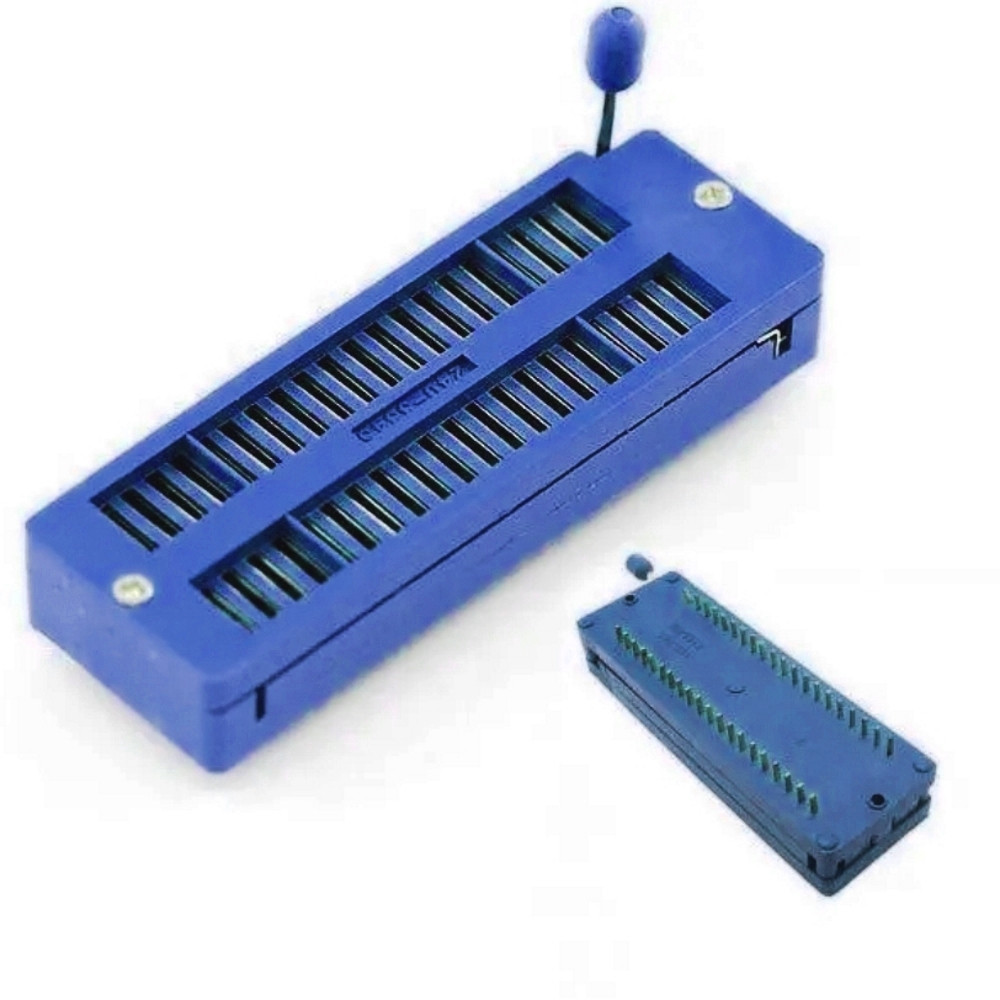DIP-панелька з нульовим зусиллям SCZ-40G, 40 контактів, вузька, універсальна база, позолочена