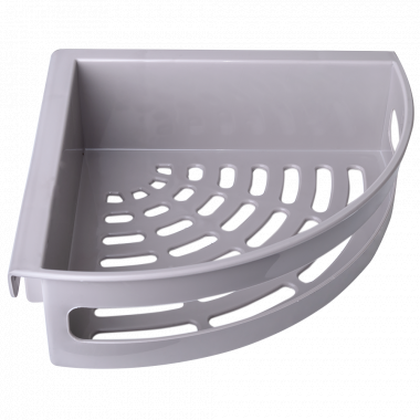 Кутова поличка для ванної кімнати пластикова 19*19*6см какао Алеана