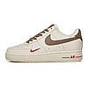 Чоловічі Кросівки Nike Air Force 1 low One Brown beige бежеві взуття Найк Форси шкіряні низькі, фото 2