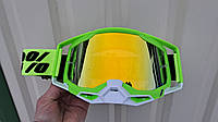 Кроссовые мото очки маска Эндуро KTM 100 % Yellow White