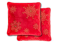 Декоративная новогодняя подушка с вышивкой 50х50 см BST 110701