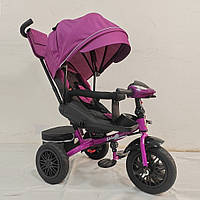 Велосипед трехколесный детский с родительской ручкой BestTrike Perfetto 8066/713-29, фиолетовый