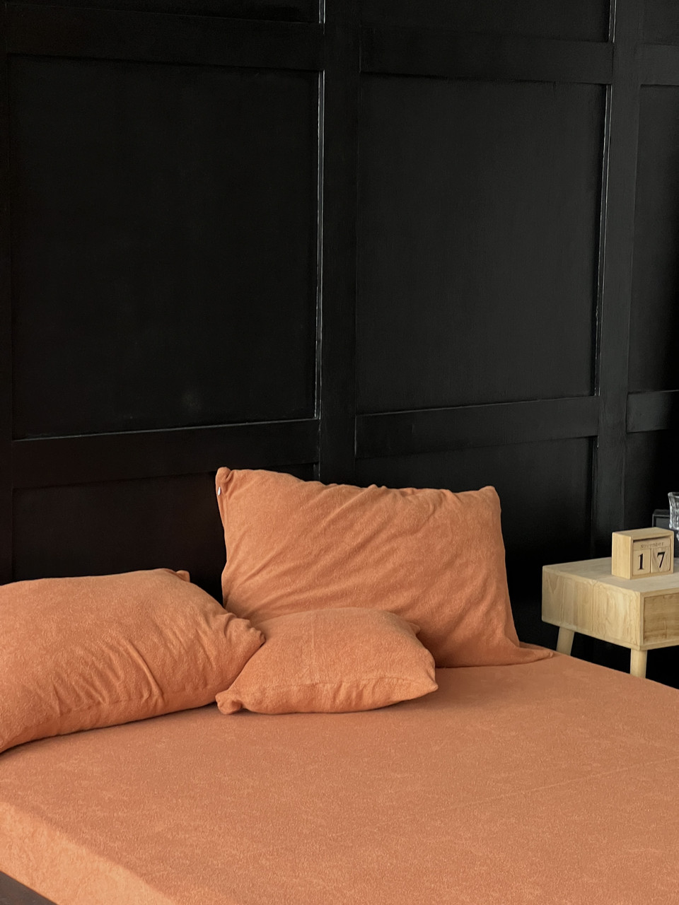 Махрове простирадло на ризинці 180х200 Коричнева, фото 1