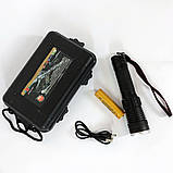 Точковий ручний ліхтар Police, Тактичний ліхтар на акумуляторі з юсб Алюмінієвий 18650 TO-12, фото 5