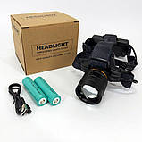 Потужний ліхтар на голову Bailong, Перезарядний налобний ліхтар Head Lamp, Ліхтарик налобний потужний TF-67, фото 2