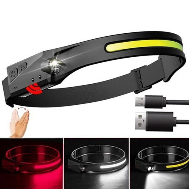 Ліхтарик на голову із зарядкою BL-W689/G28-LM+COB, Ліхтар на голову з розсіяним світлом PJ-52, фото 1