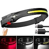 Налобний ліхтар з лінзою, Акумуляторний ліхтар на голову із зарядним пристроєм Налобний для сто QA-60, фото 3