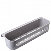 Прямокутна поличка для ванної кімнати пластикова 29*9*6см какао Алеана