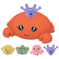 Детская игрушка для купания "Краб" с насадками / Игрушка для ванной / Игрушка в ванную плавающая для детей