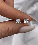 Срібні сережки пусети з каменем 0108.10р, фото 3
