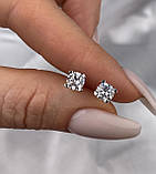 Срібні сережки пусети з каменем 0108.10р, фото 4