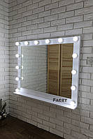 Гримерное настольное зеркало для макияжа, визажа Вуди с подсветкой из лампочек 100х82 см