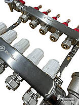 Колектор 11 контурів POLMARK у зборі з витратами, термометрами та кінцевими елементами в зборі, фото 3