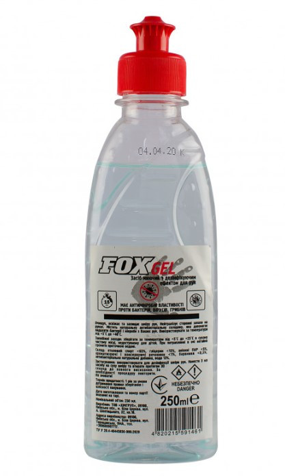 Антисептик FOX - 0,25л (гель) х28, фото 1