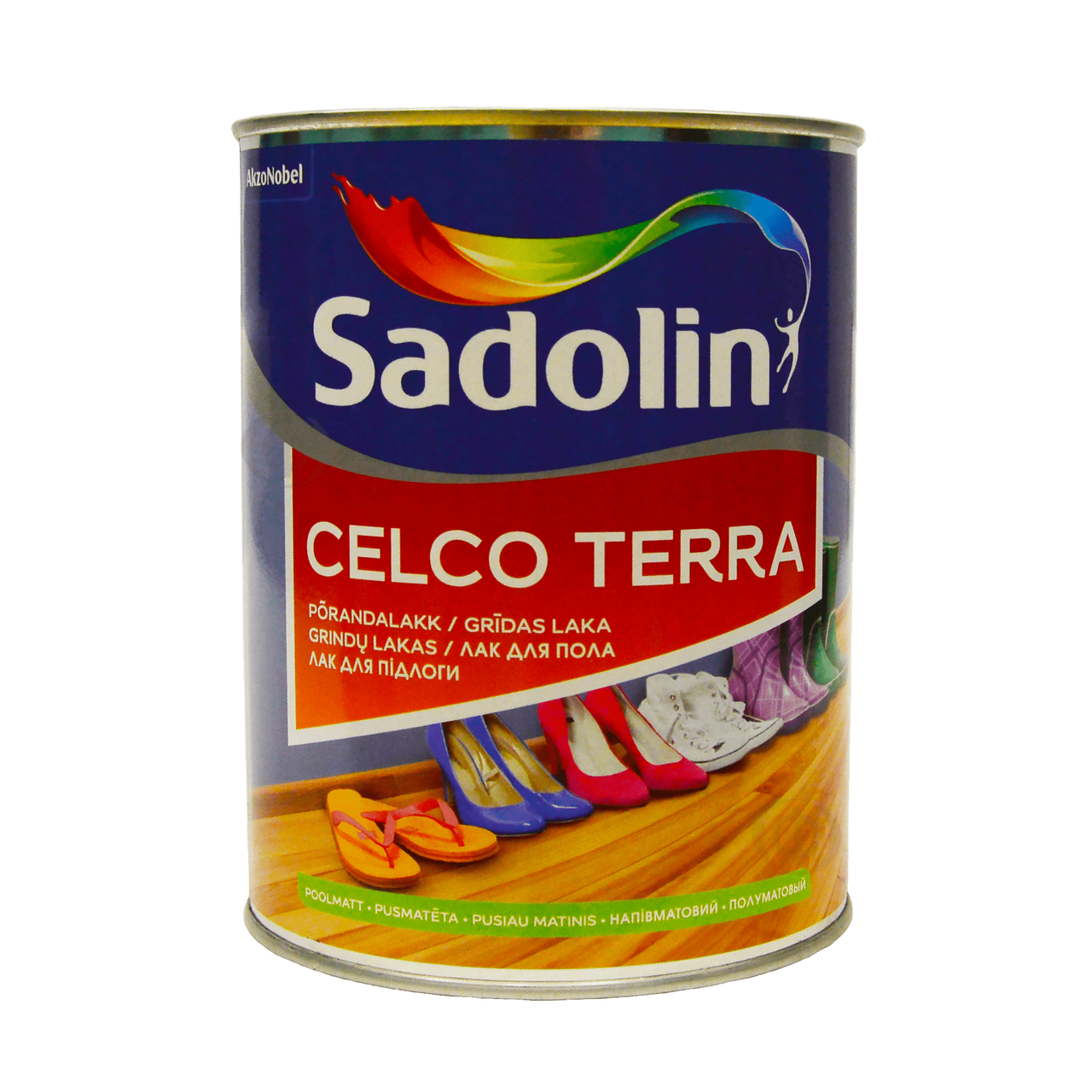 Лак для підлоги Sadolin Celco Terra алкідний, напівглянцевий, безбарвний, 10 л