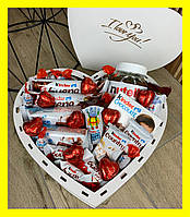 Вкусный подарочный набор со сладостями для девушки, набор в форме сердца для жены, мамы, ребенка NDB-28