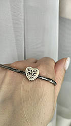 Срібний шарм серце-замок