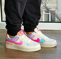 Женские Кроссовки Nike Air Force Shadow Multicolored Яркие Найк Аир Форс 36,37,38,39,40,41 размеры