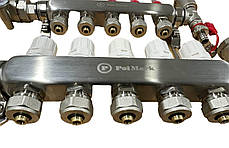 Колектор 5 контурів POLMARK у зборі з витратами, термометрами та кінцевими елементами в зборі, фото 2