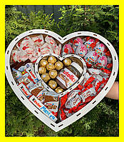 Смачний подарунковий набір із солодощами для дівчини, набір у формі серця для дружини, мами, дитини NDB-50