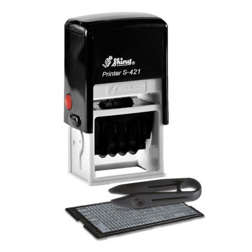 Самонабірний датер 41х24 мм,  2-х рядковий автоматичний, Shiny S-421