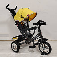 Велосипед трехколесный детский с родительской ручкой BestTrike 6588/69-584, колеса EVA, желтый