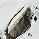 Жіноча біла маленька сумка крос боді з натуральної шкіри, Шкіряна сумочка клатч через плече білого кольору, фото 9