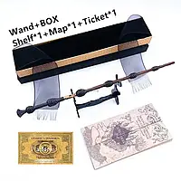Подарочный набор волшебная бузиновая палочка Дамболдора с подставкой и картой с билетом