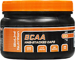 Амінокислоти BCAA 2:1:1 HMB-Stacked Caps Bioline Nutrition 300 капсул