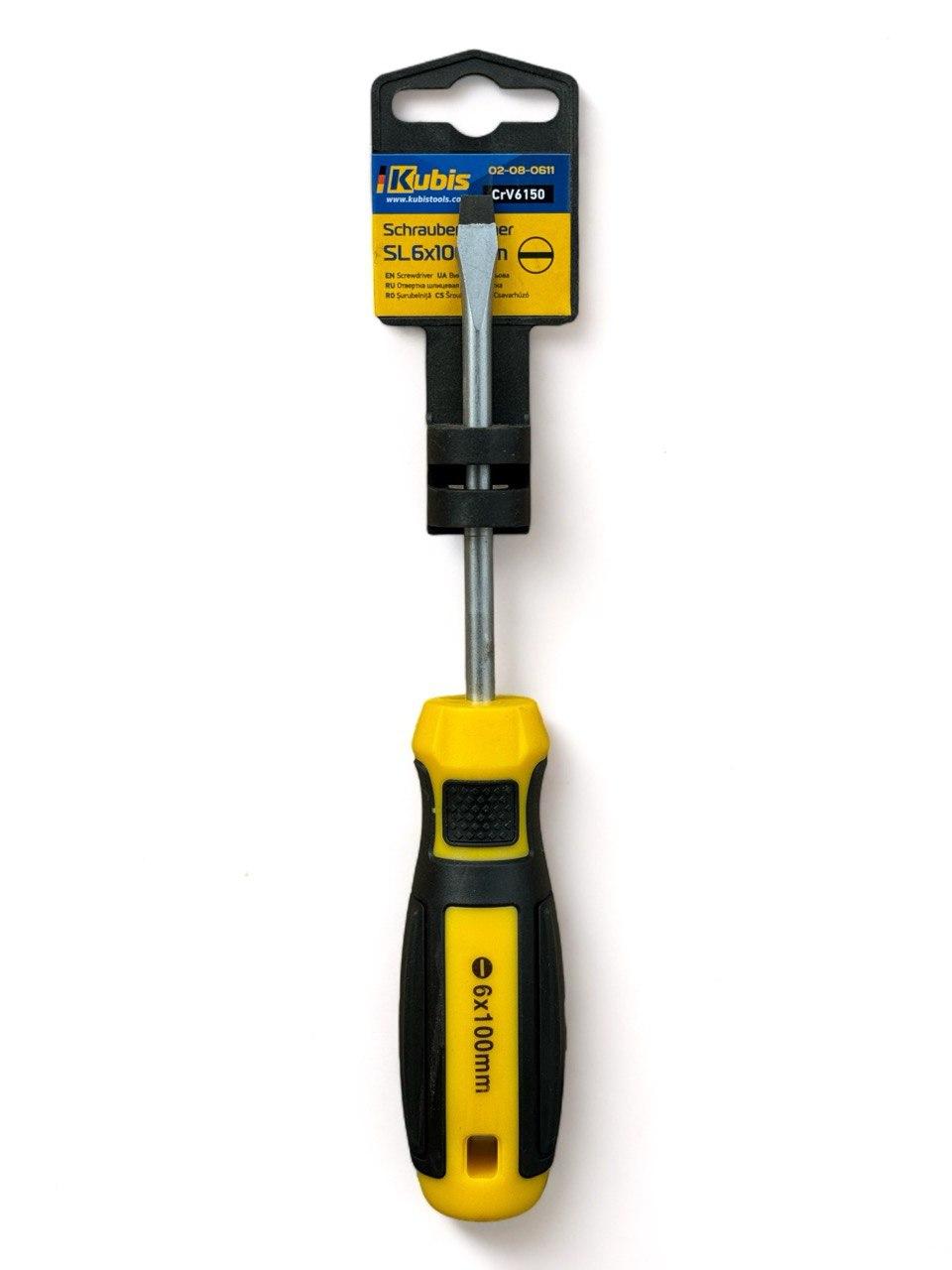 Викрутка шліцьова SL6*100мм, CrV6150 Kubis (02-08-0611)
