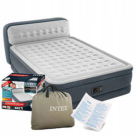 Надувне ліжко зі спинкою і з вбудованим насосом (152*236*86 см) Intex 64448