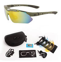 Солнцезащитные очки с поляризацией тактические Oakley olive 5 линз One siz+.PeremogaUA