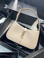 Женская сумка клатч YSL Hobo ЮСЛ бежевая маленькая стильная изящная сумочка Ив Сен Лоран