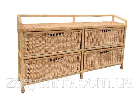 Комод із шухлядами плетений, фото 1