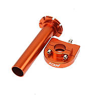 Ручка газа короткоходная NCY на мотоцикл скутер мопед (Оранжевая) Короткоходка нця под руль 22мм