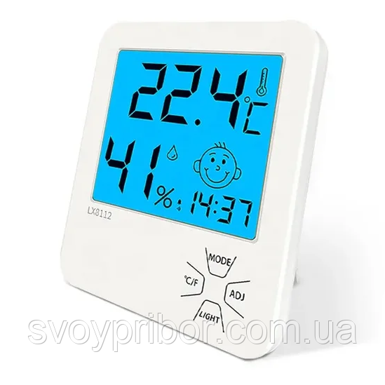 Термогігрометр LX8112 з підсвічуванням, фото 1