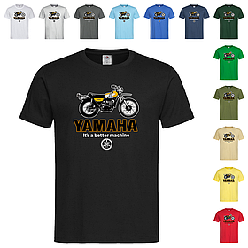 Чорна чоловіча/унісекс футболка З мотоциклом Yamaha (16-1)
