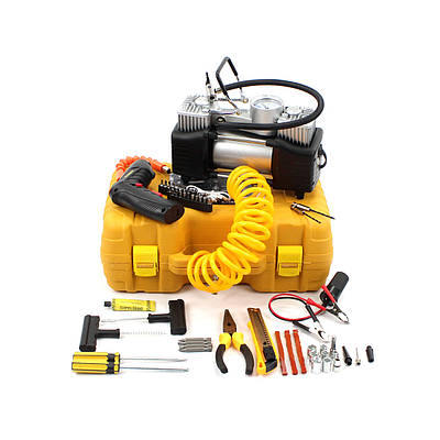 Авто набір 2в1 DeWalt  компресор 72л/хв 12V, 30A + викрутка DCF680G1)