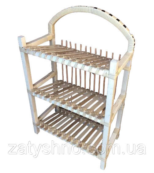 Етажерка плетена з лози та дерева світла, фото 1