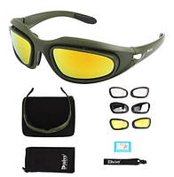 Тактические солнцезащитные очки с поляризацией Daisy c5 олива + 4 комплекта линз.Армейские.PeremogaUA
