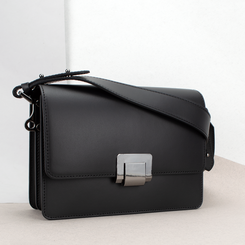 Сумка жіноча шкіряна Virginia Conti 2203 маленька на 2 відділення чорна, фото 1