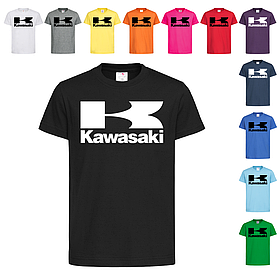 Чорна дитяча футболка Kawasaki logo (16-3)