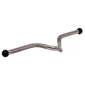 Ручка для верхньої тяги York Fitness V-подібна, хром, з гумовими наконечниками, підвіс, що обертається, для блочних тренажерів