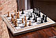 Шахи, шашки, нарди ручної роботи із дерева в білому кольорі з преміум фігурами, фото 4