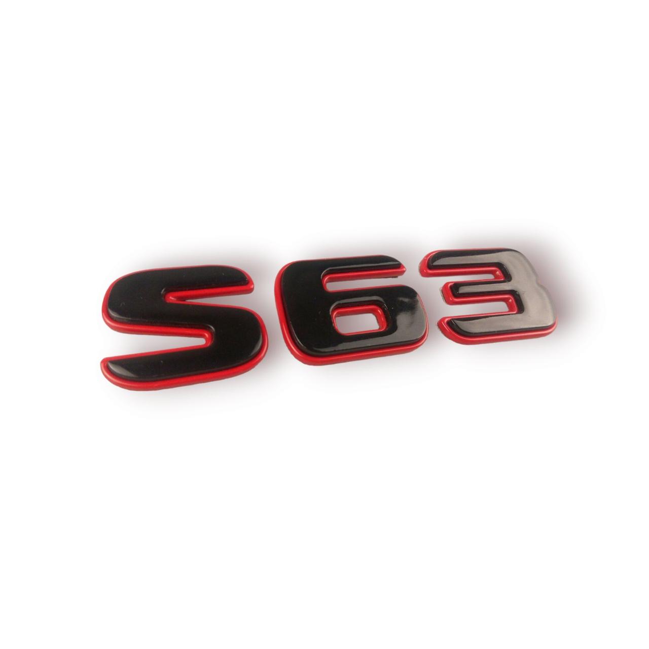 Напис S63 на кришку багажника Mercedes S-class W223 (RED+Black), фото 1